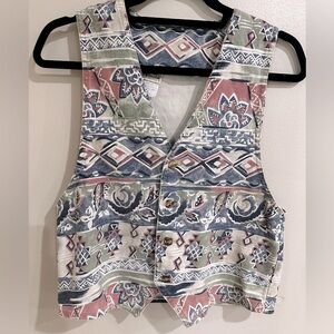 Patterned Sleeveless Vest - Multicolor